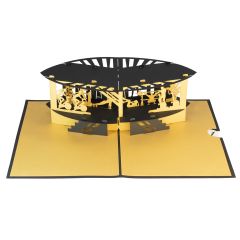 3D Pop-up-Karte Fitness schwarz 