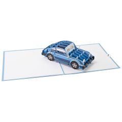 Carte 3D Pop-up Porsche 911 bleu