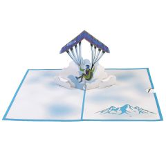 3D Pop-up-Karte Gleitschirm blau