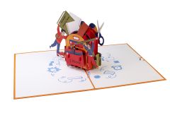 3D Pop-up-Karte Schulrucksack 1.Klasse