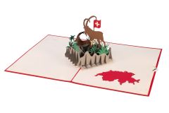 3D Pop-up-Karte Steinböcke