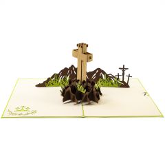 3D Pop-up-Karte Kreuz grün