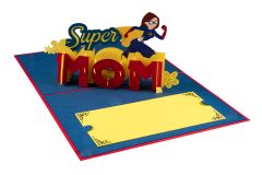 3D Pop-up-Karte Super Mom rot
