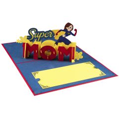 3D Pop-up-Karte Super Mom rot
