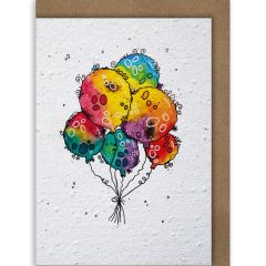 Carte graine Growing Paper ballons colorés