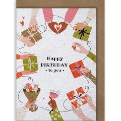 Carte graine Growing Paper cadeaux et souhaits Happy Birthday