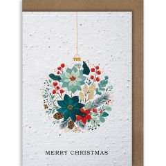 Growing Paper-Karte Weihnachtliche Blumenkugel