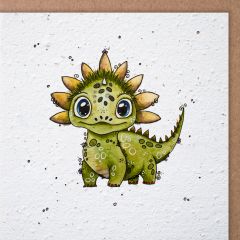 Growing Paper-Karte quadrat Dino olive