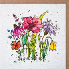 Growing Paper-Karte quadrat Blumenwiese