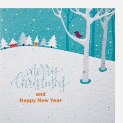 Growing Paper-Karte quadrat Winterland Merry Christmas 