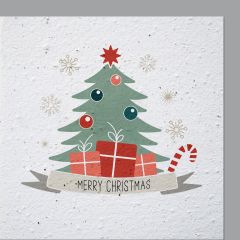 Growing Paper-Karte quadrat Baum und Geschenke Merry Christmas