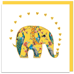 fromJUDE-Karte von Hand veredelt Heartfelt - Elefant gelb