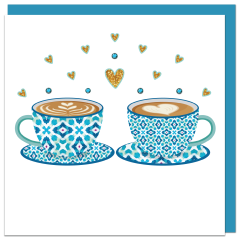 fromJUDE-Karte von Hand veredelt Heartfelt - Tassen - Kaffeezeit blau
