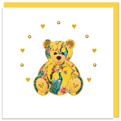 fromJUDE-Karte von Hand veredelt Heartfelt - Baby Bär gelb