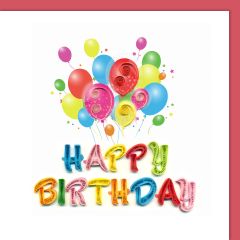 Carte Quilling Ballons multicolore Happy Birthday