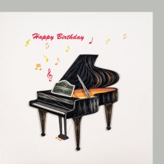 Carte Quilling Piano Happy Birthday