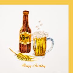 Carte Quilling Biere Happy Birthday