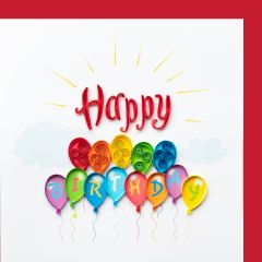 Carte Quilling Ballons Happy Birthday