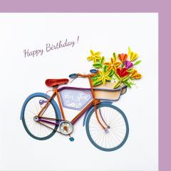 Carte Quilling Bicyclette Happy Birthday