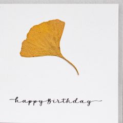 Herbarium-Karte Gynkoblatt Happy Birthday