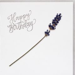 Herbarium-Karte Lavendel Happy Birthday