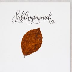 Herbarium-Karte Buchenblatt Lieblingsmensch