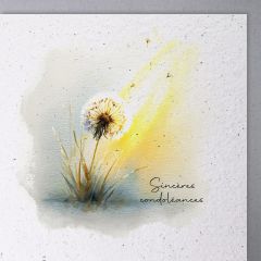 Handmade Paper Karte L&ouml;wenzahn Sinc&egrave;res condol&eacute;ances