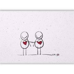 Handmade Paper Postkarte Wertehelden H&auml;nde sch&uuml;tteln