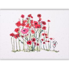 Handmade Paper Postkarte Wertehelden Mohn