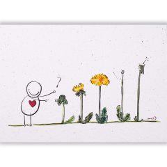 Handmade Paper Postkarte Wertehelden L&ouml;wenzahn