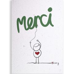 Handmade Paper Postkarte Wertehelden Merci Ballon