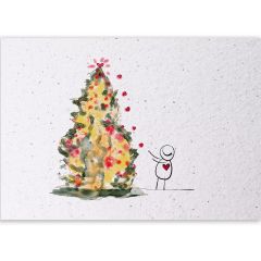 Handmade Paper Postkarte Wertehelden Weihnachtsbaum