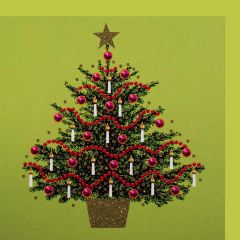 fromJUDE-Karte Weihnachtsbaum mit Kerzen grün