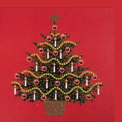 fromJUDE-Karte Weihnachtsbaum mit Kerzen rot