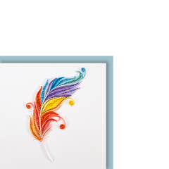 Quilling-Karte klein Feder