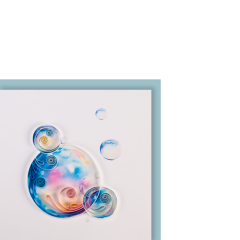 Quilling-Karte klein Seifenblasen