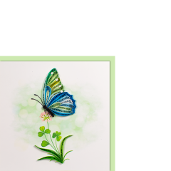 Quilling-Karte klein Schmetterling grün
