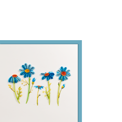 Quilling-Karte klein Vergissmeinnicht