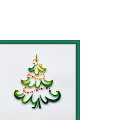 Carte Quilling petite Arbre avec étoiles 