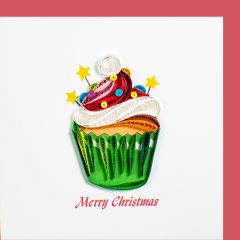 Quilling-Karte klein Xmas Cupcake Merry Christmas