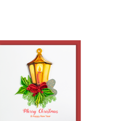 Carte Quilling petite Lanterne Merry Christmas