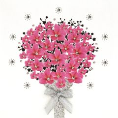 **Handpainted Jaab-Karte Fuchsia Flower