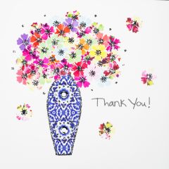 **Handpainted Jaab-Dankeskarte Flower Thank you