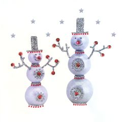**Handpainted Jaab-Karte Christmas Snowmen