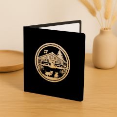 Carte découpée en bois Chalet fromager