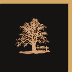 Scherenschnittkarte Holz Baum mit Bänkli