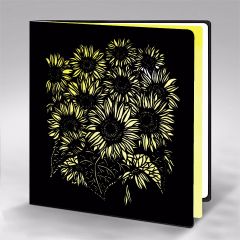 Scherenschnitt-Karte Sonnenblumen schwarz gelb