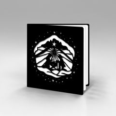 Papier découpé petite Chrèche noir et blanc