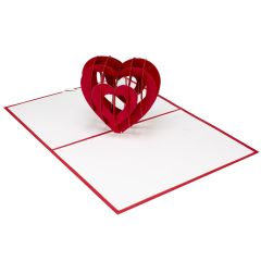 3D Pop-up-Karte neues Herz rot