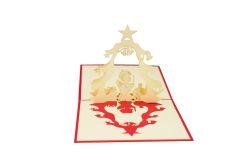 3D Pop-up-Karte Engel Merry Christmas rot